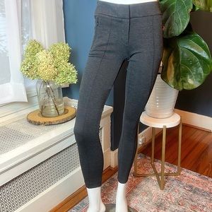 Loft NWT charcoal gray seamed ponte pants with front & back pockets, size 2